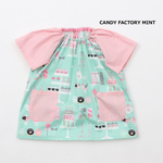 半袖スモック＊CANDY FACTORY WHITE / MINT＊100/120