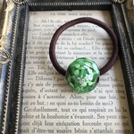 とんぼ玉ヘアゴム(グリーンフォレスト)