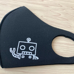 ロボット柄　3次元メッシュフィルターマスク黒