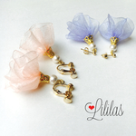 リボンタッセル×コットンパールpierce.earring❁