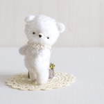 約9.5cm フワフワ モコモコ テディベア シロクマちゃん