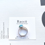 stainless ring 天然石 ブルーオパール8mm ステンレスリング サイズフリー