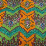 (b740 スイス製 カットソー ジャージ生地 インポート生地 昭和レトロ生地 ビンテージ  刺繍 カラフル Tシャツ