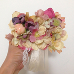 紫陽花とアンティークレース*バレッタPIK(ボリューム増しました)