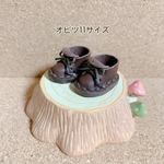 オビツ11＊まんまるショートブーツ(ダークブラウン) +(ステッチダークブラウン+靴紐ダークブラウン)