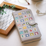 スマホアイコン柄 手帳型スマホケース