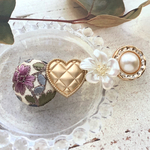 インド刺繍カボションのバレッタ①