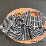 ［Sale］モノトーンフリル柄のもくもくスタイとふわふわギャザースカートのセット
