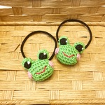 カエルさんのあみぐるみヘアゴム（受注製作）