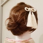 二重叶結びの髪飾り　生成　(再4)