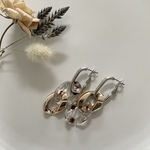 アクリルチェーンピアス　ピアスシルバー