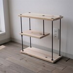 【即納＆送料無料】wood iron shelf 450*450*120（トイレ ラック スパイス アイアン 棚 キッチン シェルフ トイレットペーパー 鉄 木 収納棚 アンティーク）