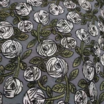 刺繍　ローズ　薔薇　高品質厚手 グレージュー　新色