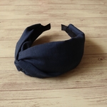 アシンメトリーのクロスターバン型カチューシャ（リネン・ネイビー）