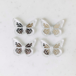 Silver Mirror Butterfly Cabochons