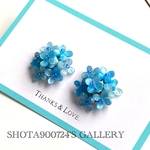 ❣️Thanks100❣️［再販5］紫陽花ドームピアス／イヤリング／樹脂ピアス〜青空ブーケ〜