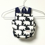 【ばあば様オーダー商品】シロクマ柄 ベビーリュック マグネットボタン式