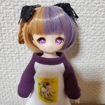 ドール服★ラグランワンピ(パンジー)20cm用