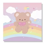 【メモ帳】かわいい♡くまのメモパッド＊お散歩ベア＊虹色 100枚入り