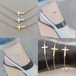 横クロスアンクレット ステンレスアンクレット  ステンレスブレスレット ステンレスチェーン 