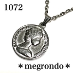 1072.王道コインネックレス（オールステンレス）、シルバー