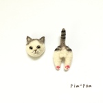 【ミニサイズ】ちびねこブローチセット【キジ白】