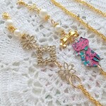 マスク&メガネストラップ・ネックレス＊チェーンタイプ＊ピンク猫＊3way
