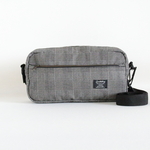 大きいサイズ　グレンチェック柄プリント生地　シンプルショルダーバッグ♪　Lサイズ　　Fm2 Lab.