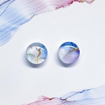 【 No.9 】 紫陽花の楽園 アルコールインクアート　ピアス・イヤリング 【10mm】