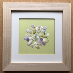 日本刺繍『桜』完成作品　桐額入り