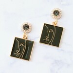 高級感のある芸術的な絵のピアス