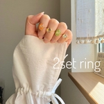 大人気！ summer set ring ｸﾞﾘｰﾝｱｯｼｭ･ﾏﾘｰｺﾞｰﾙﾄﾞ×ｵｰﾛﾗ