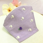 【新作】【受注製作】あじさい刺繍のマスク❤︎咲き染めコットン(真夏用マスクに変更可能)