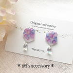 紫陽花✳︎雨つぶ✳︎デザイン/イヤリング・ピアス