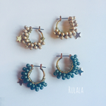 マットパール☆スターピアス/カーキ&キャメル