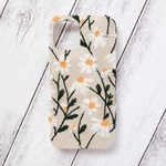 【全機種対応】刺繍　フラワー　マーガレット　・ iPhone ケース Android スマホ　スマートフォン　カバー　ハードケース
