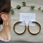 Laule'a 大ぶりピアス　ゴールド　太めの　フープ　リング　チャンキーフープ　ループピアス