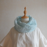コットン　刺繍ミントグリーン　スヌード