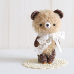 ＊kumahari＊約12cm あみぐるみ  もふもふでもしゃもしゃなブラウンカラーのクマさん