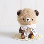 ＊kumahari＊約11cm あみぐるみ  もふもふでもしゃもしゃなブラウンカラーのクマさん