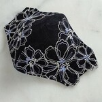 51.ブラックラッセルレースの上品刺繍のマスク