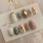 ぷっくりフラワーとチューリップのネイル　ネイルチップ　成人式　ブライダル