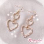 Berrypink♡量産型オープンハートパールピアス♡