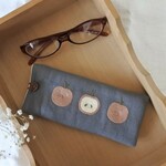 完熟なりんご　手刺繍　ふんわり　メガネケース　