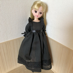 リカちゃん　レース&フリルロングドレス　黒