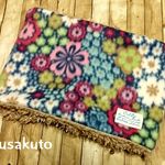 UNISEX ネックウォーマー お花畑　青系