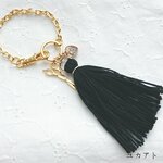 はさみとタッセルのバッグチャームorキーチャーム