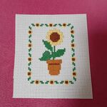 クロスステッチ　クロススティッチ　ハンドメイド　完成品　刺繍　ひまわり　向日葵
