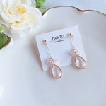 オーロラクリア✿クリアしずくのじゃらっとピアス/イヤリング サージカルステンレス nonoacs