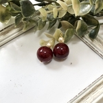 シンプル☆プチプラ ボルドー×パールの大人可愛いピアス